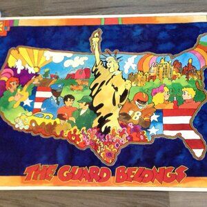VTG 1972 "The Guard Belongs" Original Peter Max-like National Guard Poster USA